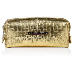 Cosmetic Bag Crocodile Leather Pattern Gold Small (R24393)  ICÔNE